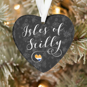 Isles of Scilly Flag Heart Ornament