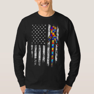 Ism Awareness American Flag Distressed 2 T-Shirt