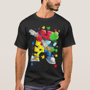 Ism Awareness Boys Kids Dabbing Puzzle Piece Sungl T-Shirt