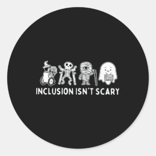 Isn't Scary Teacher Skeleton Ghost Cute Classic Round Sticker