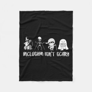 Isn't Scary Teacher Skeleton Ghost Cute Halloween Fleece Blanket