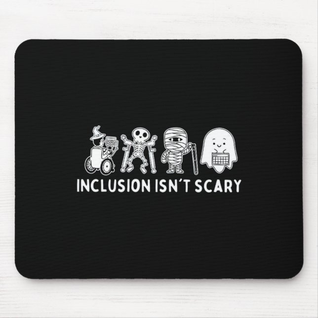 Isn't Scary Teacher Skeleton Ghost Cute Halloween  Mouse Pad (Front)