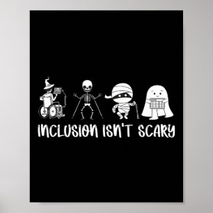 Isn't Scary Teacher Skeleton Ghost Cute Halloween Poster