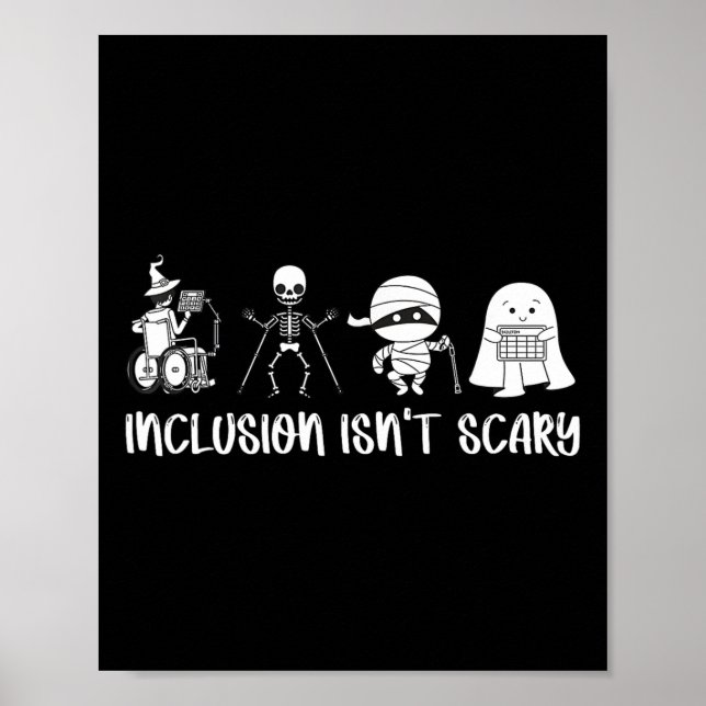 Isn't Scary Teacher Skeleton Ghost Cute Halloween  Poster (Front)