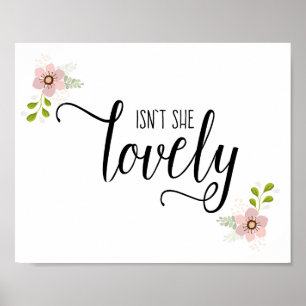 Isn't She Lovely Baby Girl Nursery Print