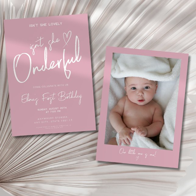 Isn't she lovely isn't she onederful 1st birthday  invitation (Creator Uploaded)