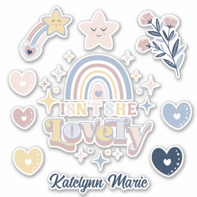 Isn't She Lovely Retro Typography with Name Girls (Front)