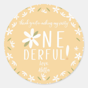 Isn't She Onederful 1st B-Day Thank You Stickers