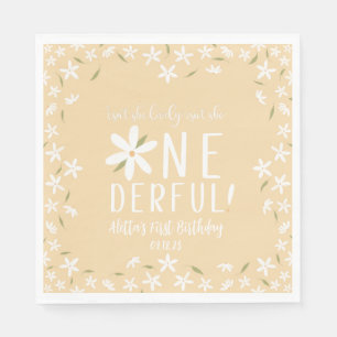 Isn't She Onederful Custom Daisy Boho Napkins