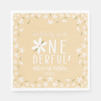 Isn't She Onederful Custom Daisy Boho Napkins