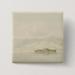 Isola Madre, Lago Maggiore, c.1781 (w/c over graph 2 Inch Square Button
