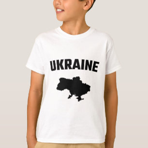 Isolated Black Silhouette Of A Map Of Ukraine T-Shirt