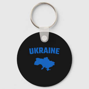 Isolated Blue Silhouette Of A Map Of Ukraine  Keychain