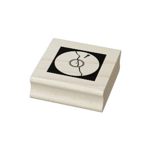 Isolated Broken White Record Rubber Stamp