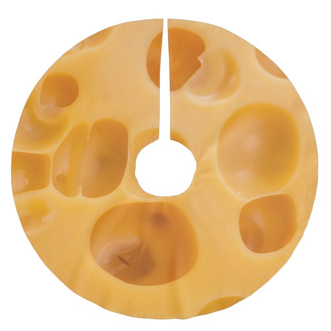 Isolated cheese piece, lovely design brushed polyester tree skirt (Front)