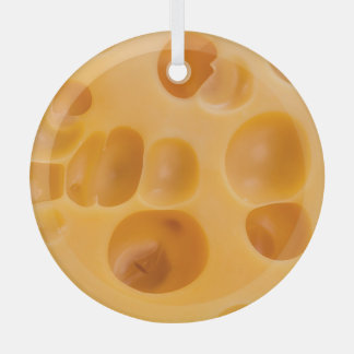 Isolated cheese piece, lovely design glass ornament