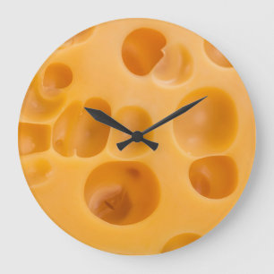 Isolated cheese piece, lovely design large clock
