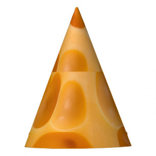 Isolated cheese piece, lovely design party hat