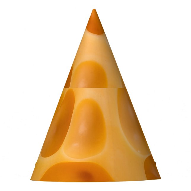 Isolated cheese piece, lovely design party hat (Front)