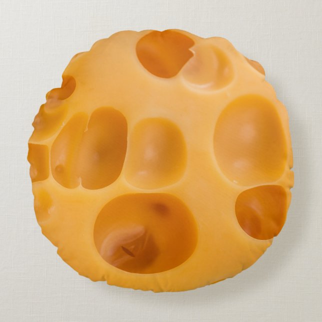 Isolated cheese piece, lovely design round pillow (Front)