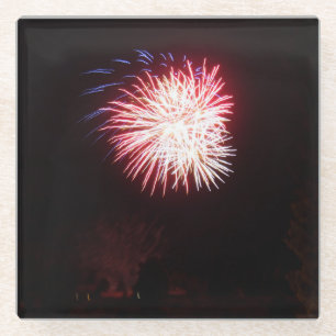 Isolated Fireworks Glass Coaster