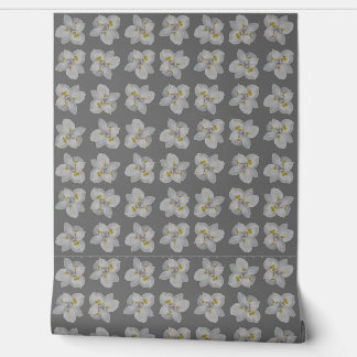 Isolated iris white flower motif seamless pattern wallpaper