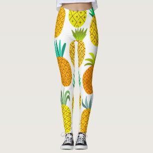 Isolated Pineapple: Vintage Seamless Pattern. Leggings