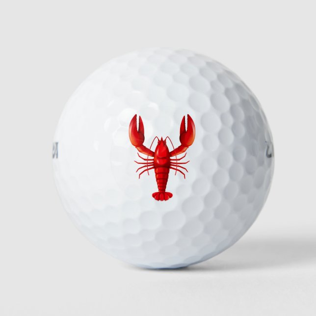 Isolated red lobster golf balls (Front)