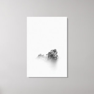 Isolated rock in a mist of sea canvas print