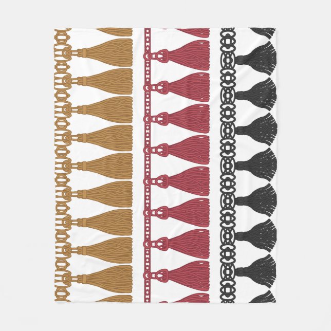 Isolated Tassel Fringe Garland Set. Fleece Blanket (Front)