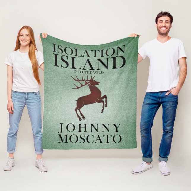 Isolation Island Deer Clue Design Fleece Blanket (In Situ)