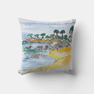 Isolella Beach, Ajaccio   Corsica, France Throw Pillow