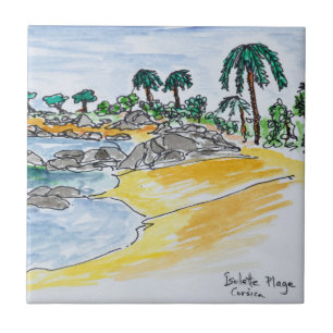 Isolella Beach, Ajaccio   Corsica, France Tile