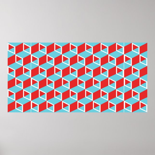 Isometric colorful cube box seamless pattern backg poster (Front)