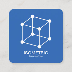 Isometric Cube -  Blueprint Square Business Card