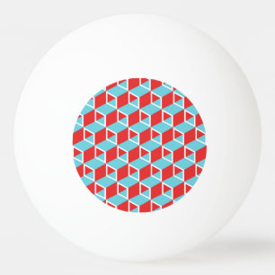 Isometric Cubes: Colourful Vintage Background. Ping Pong Ball