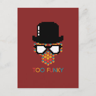 Isometric Funky Monkey glasses Cube pattern Postcard