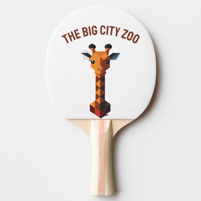 Isometric Giraffe Ping Pong Paddle (Front)