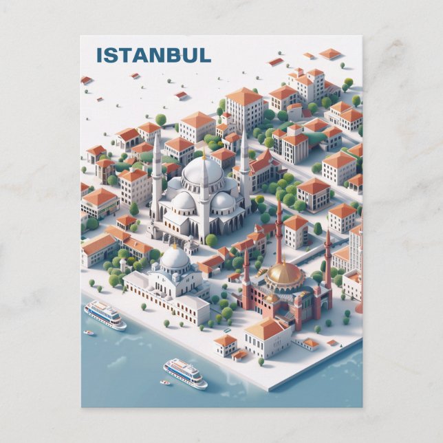 Isometric Istanbul Travel Postcard (Front)