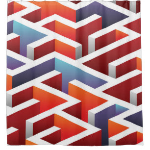Isometric maze: abstract seamless pattern