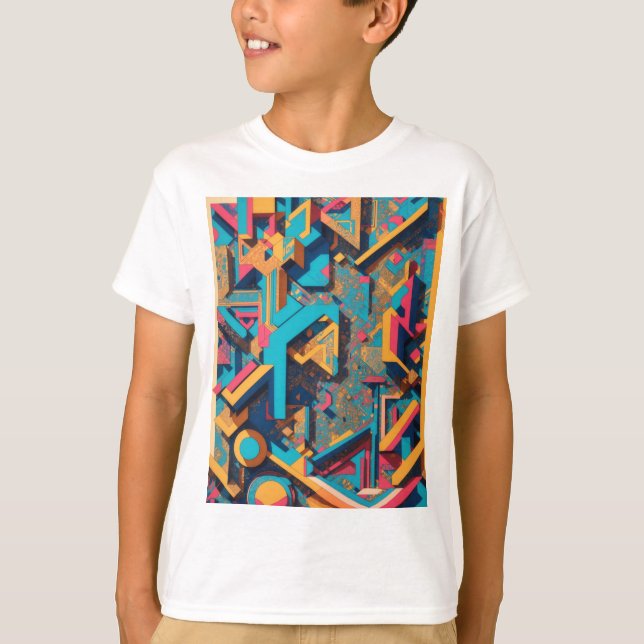 Isometric mural design T-Shirt (Front)