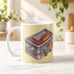 Isometric Retro Diner Booth Cafe Mug
