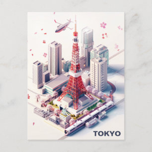 Isometric Tokyo Travel Postcard