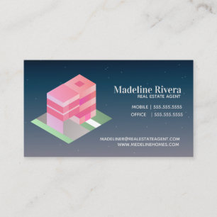 Isometrical Real Estate Agent Home Business Card
