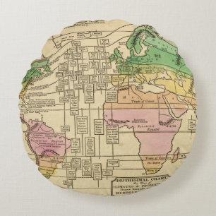 Isothermal chart, productions round pillow