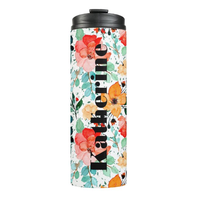 Isotherme bottle Beautiful Floral pattern (Front)