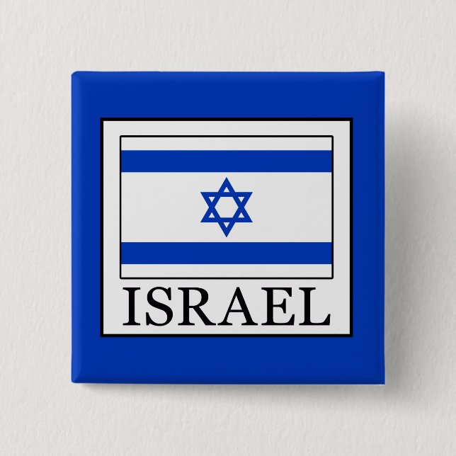 Israel 2 Inch Square Button (Front)