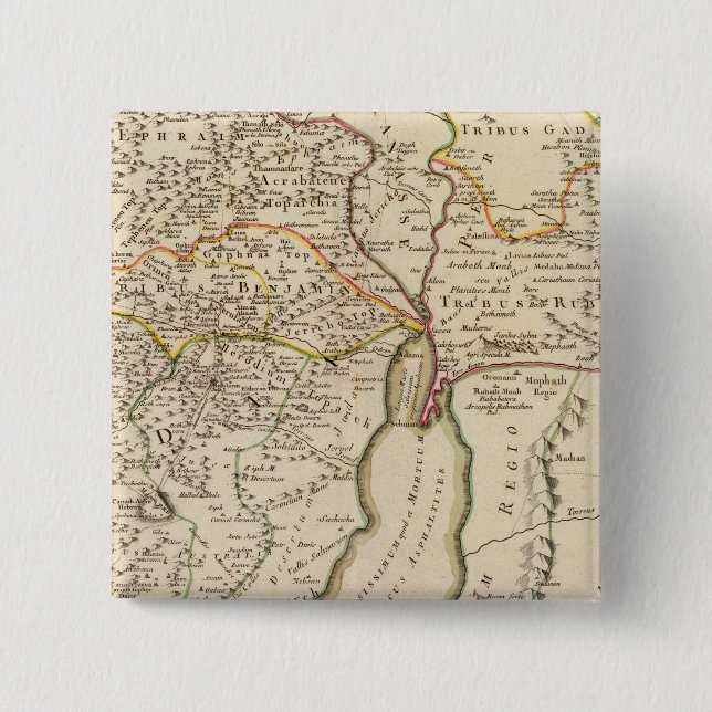 Israel and Palestine 2 Inch Square Button (Front)