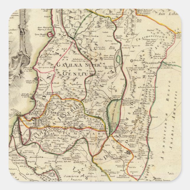 Israel and Palestine 2 Square Sticker (Front)