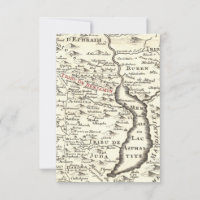 Israel Antique Map Benjamin Bar Mitzvah Thank You